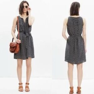 Madewell Navy Villa coin tile sleeveless tie front